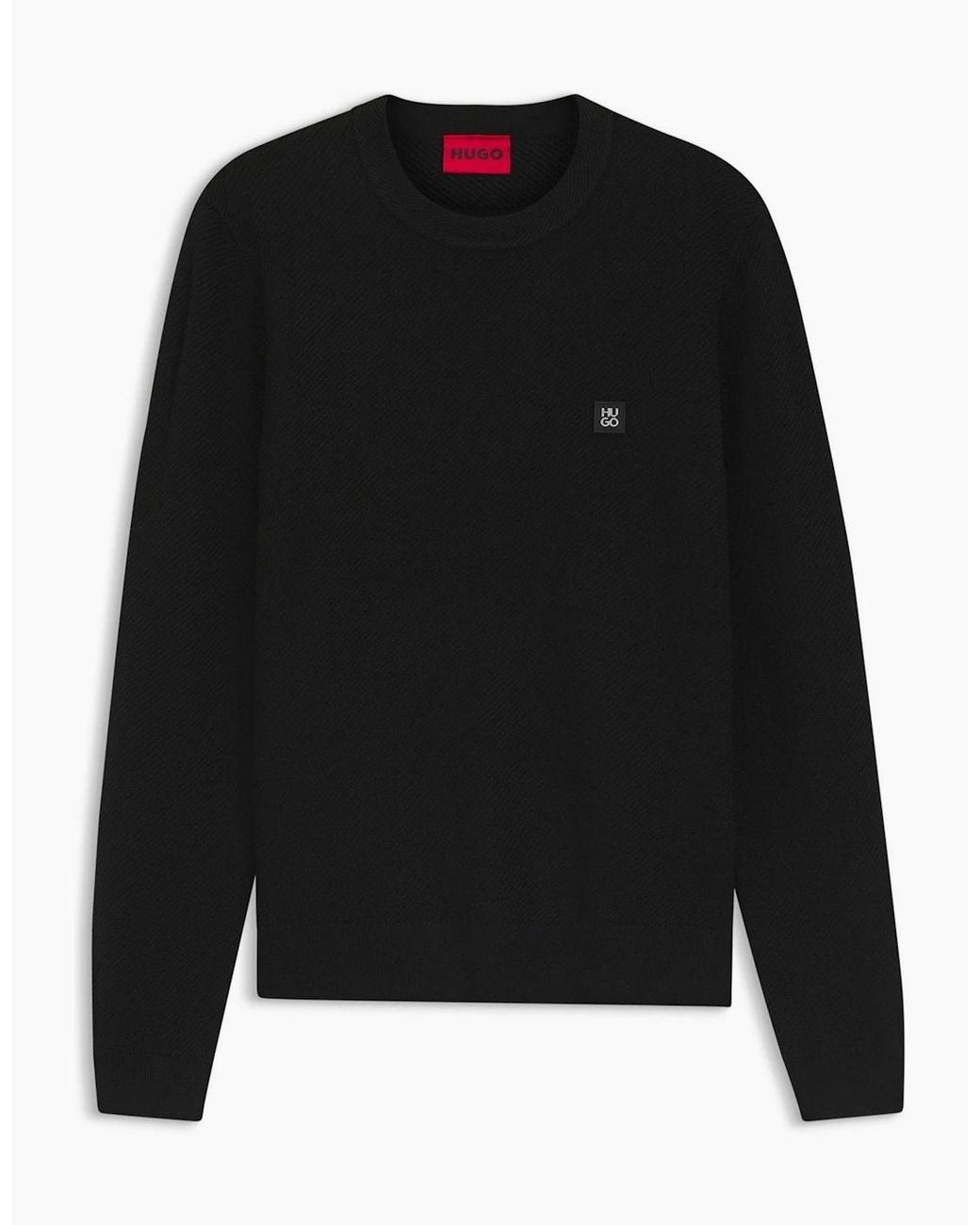 Boss Black Crew Neck Wool Jumper With Logo Detail (Setal) for men