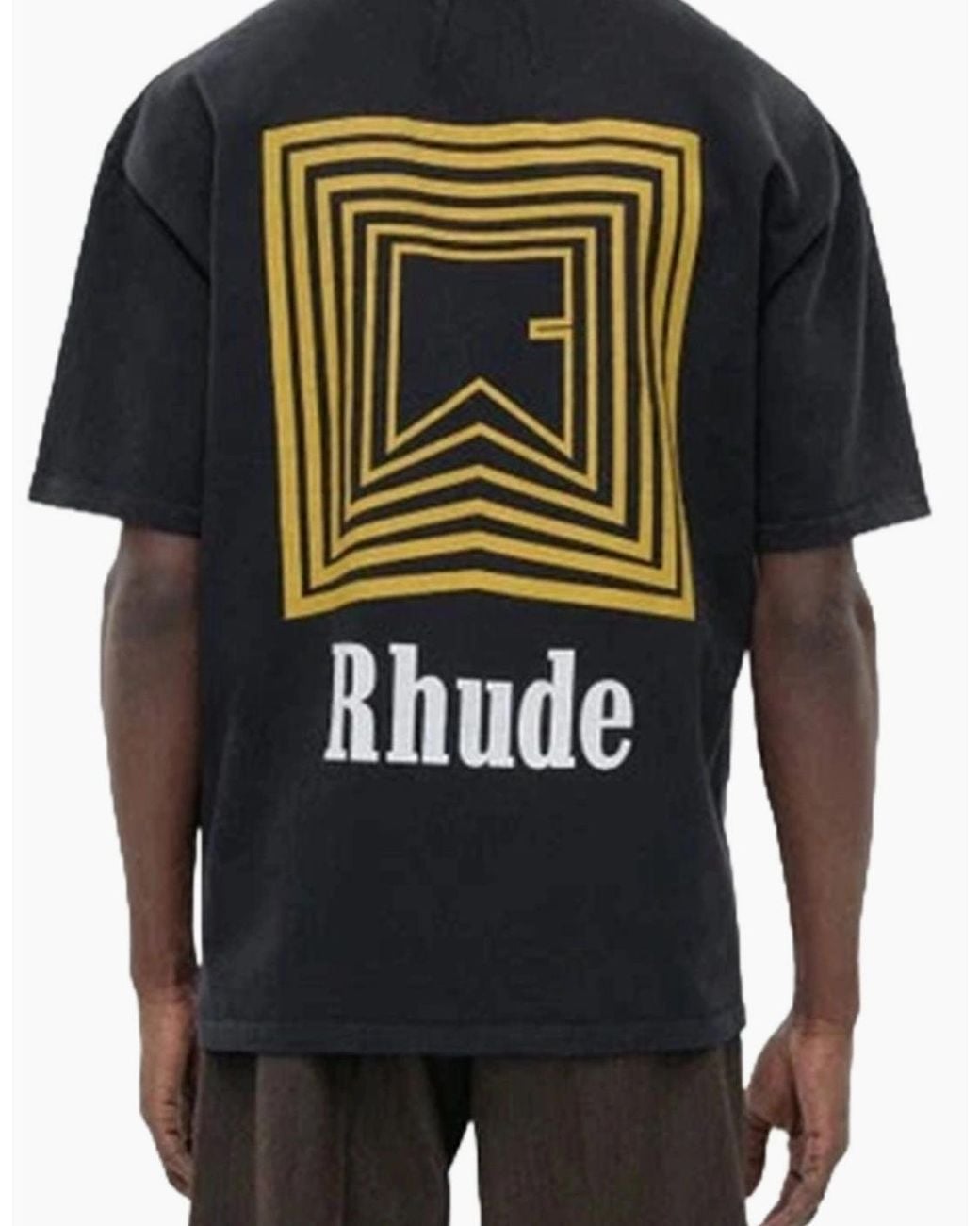 Rhude Black Chevron Logo Repeat T-Shirt for men