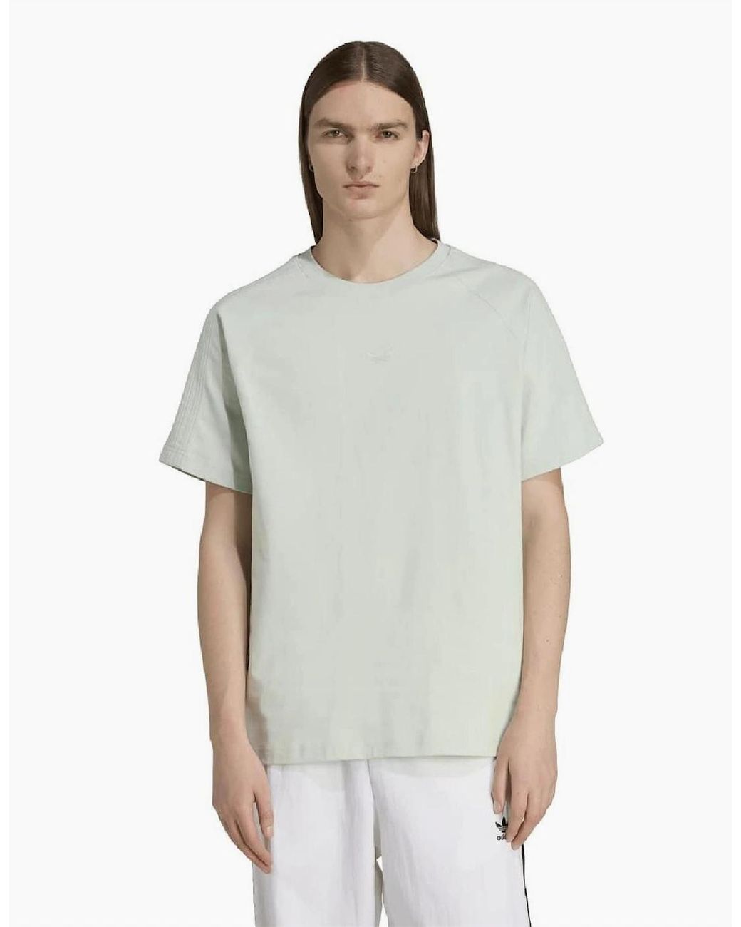 Adidas Originals White Crew Neck Raglan Sleeve Jersey T-Shirt for men