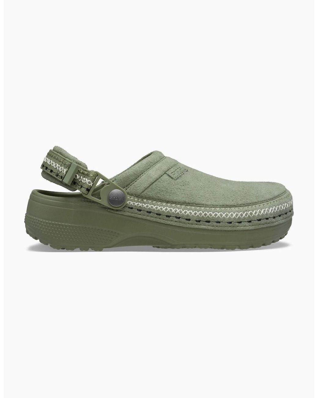 CROCSTM Green Classic Crafted Stitch Textile Blend Cargo Clogs
