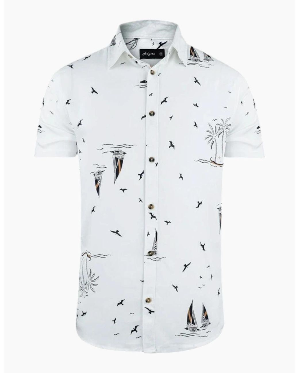 Springfield White Hawaiian Shirts Aloha Summer Casual Beach Holiday Viscose Floral New Top for men