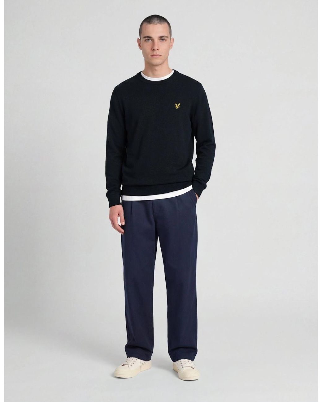 Lyle & Scott Blue Archive Knitted Crew Neck Jumper for men