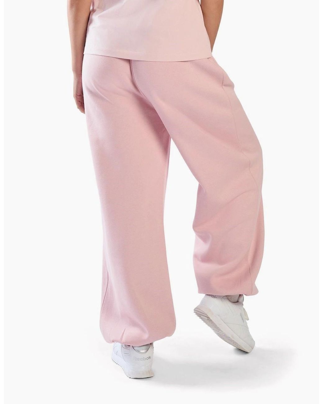 Reebok Pink Relaxed Fleece Joggers Cotton Joggers