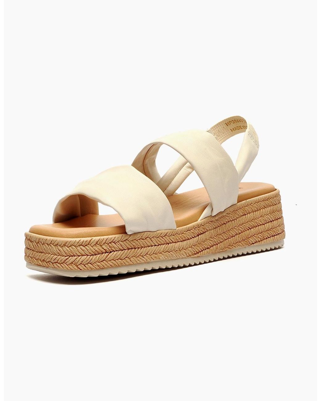 Hush Puppies White Rachel Leather Wedge Sandals