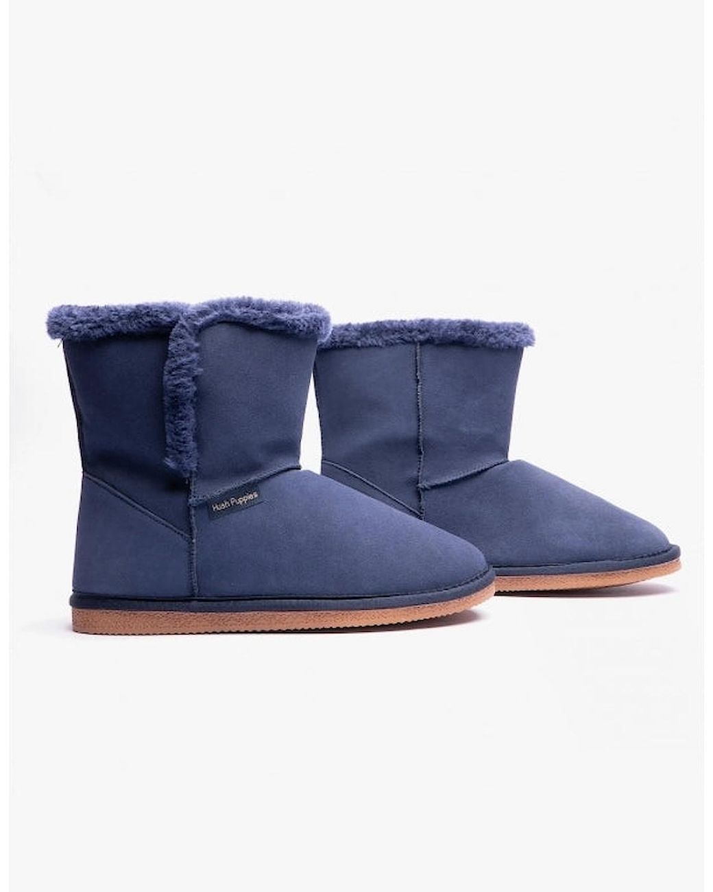 Hush Puppies Blue Ashleigh Suede Bootie Slippers