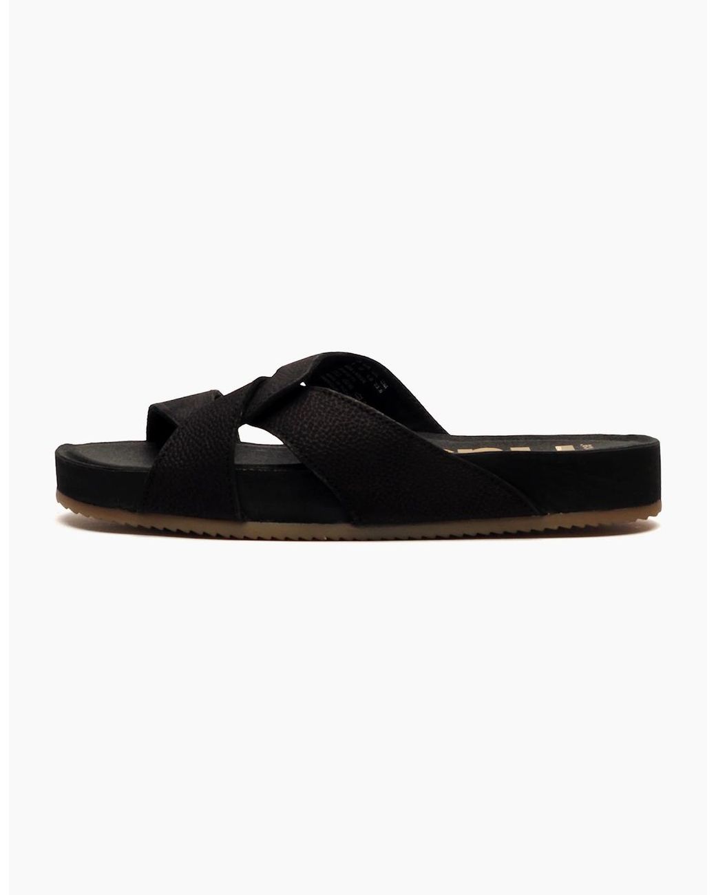 Hush Puppies Black Mylah Leather Sandals