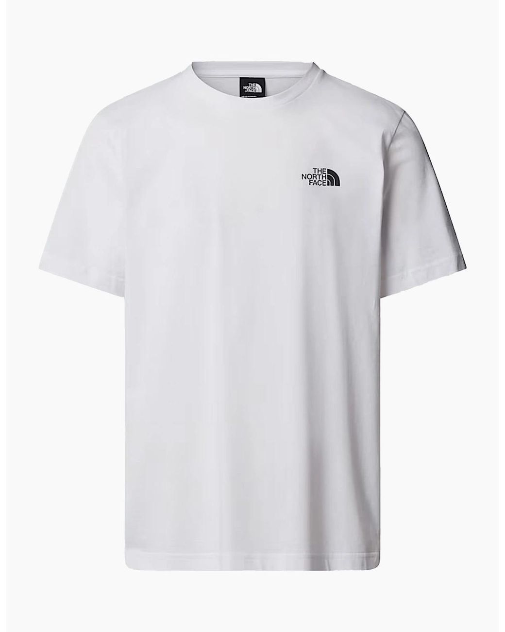 The North Face White Vertical Logo T-Shirts Crew Neck Short Sleeve Soft Cotton Tee for men