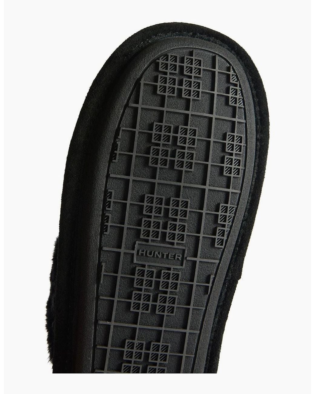 Hunter Black Mule Suede Slippers