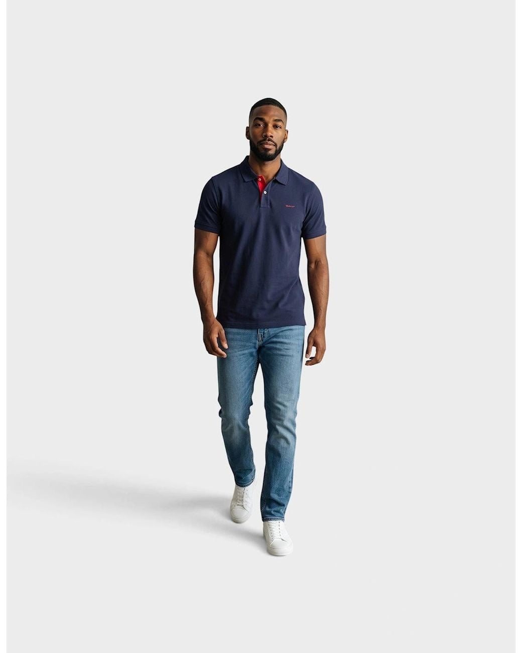Gant Blue Logo Piqué Polo Shirt for men