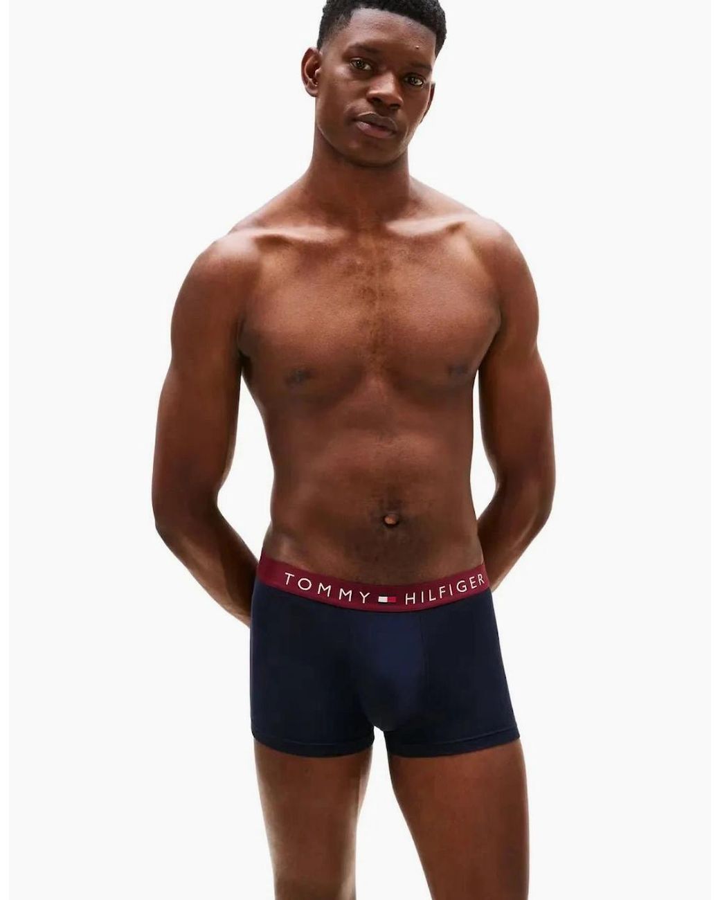 Tommy Hilfiger Blue 3-Pack Th Originals Boxer Trunks, W/ /Burgundy for men