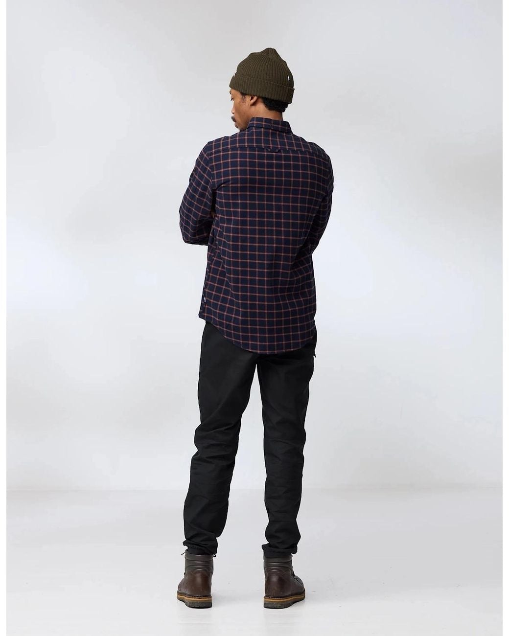Fjallraven Blue Övik Flannel Long Sleeve Shirt for men