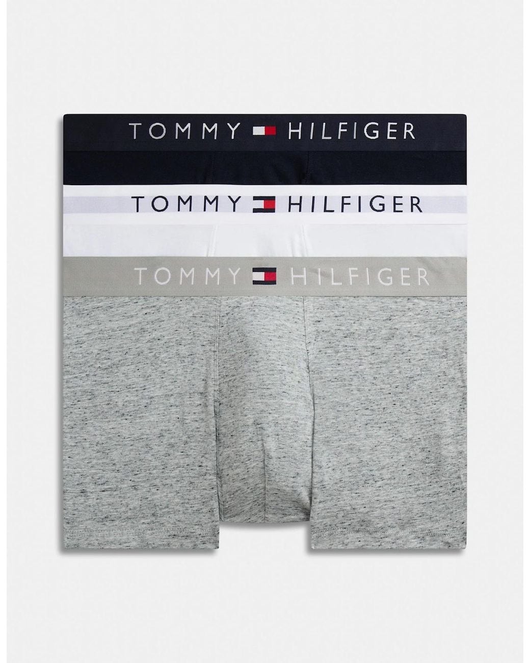 Tommy Hilfiger Gray 3 Pack Waistband Trunks for men