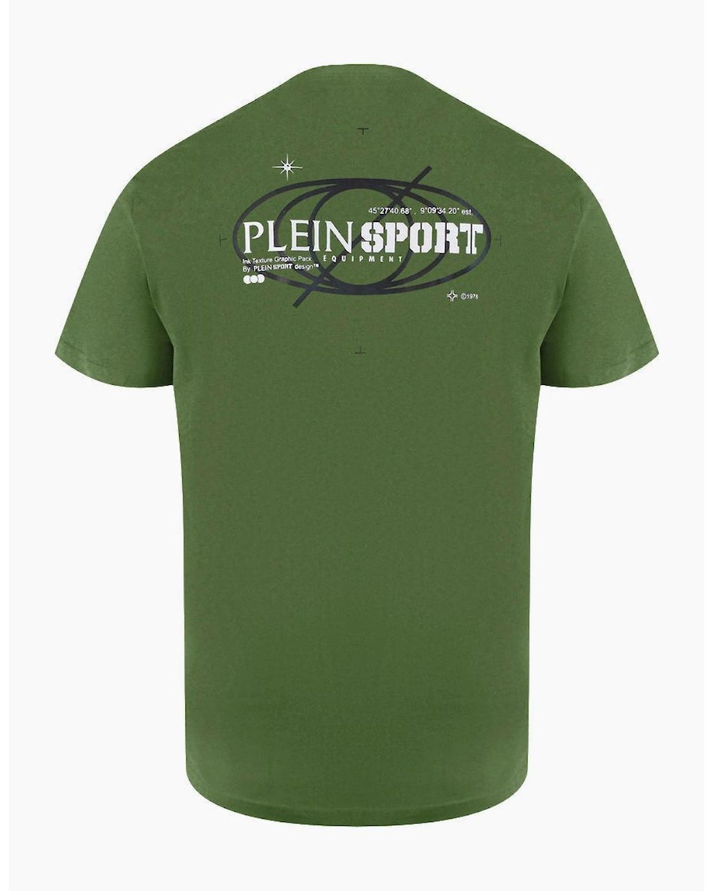 Philipp Plein Green Plein Sport Geo Logo Stretch T-Shirt