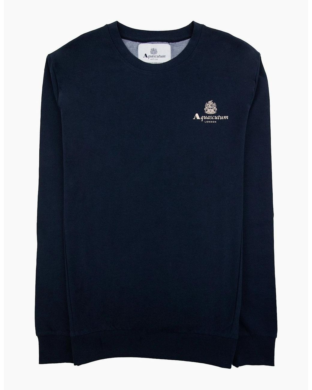 Aquascutum Blue Active Small Logo Crewneck Sweatshirt 11 for men