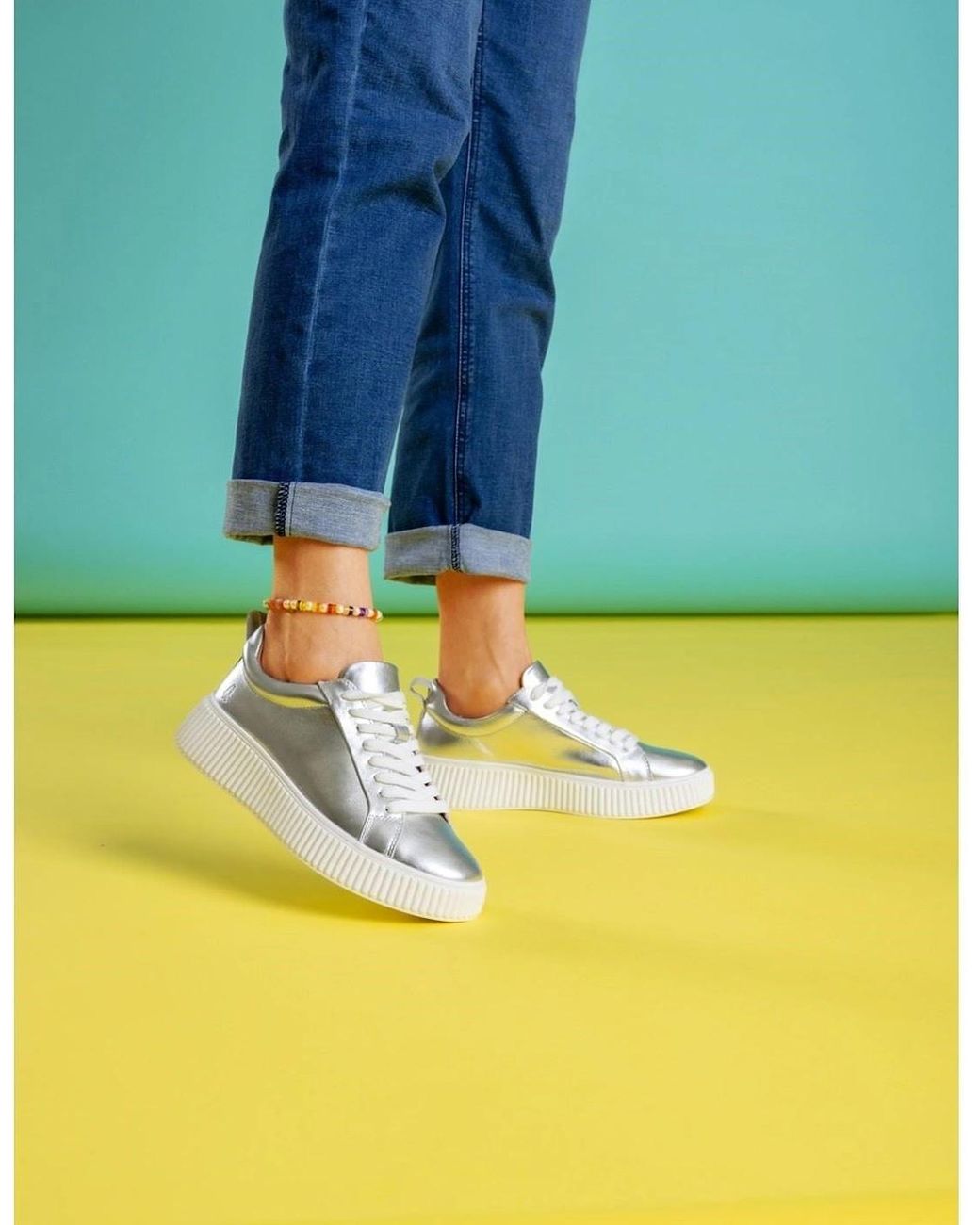 Hush Puppies Metallic Harlow Leather Trainers
