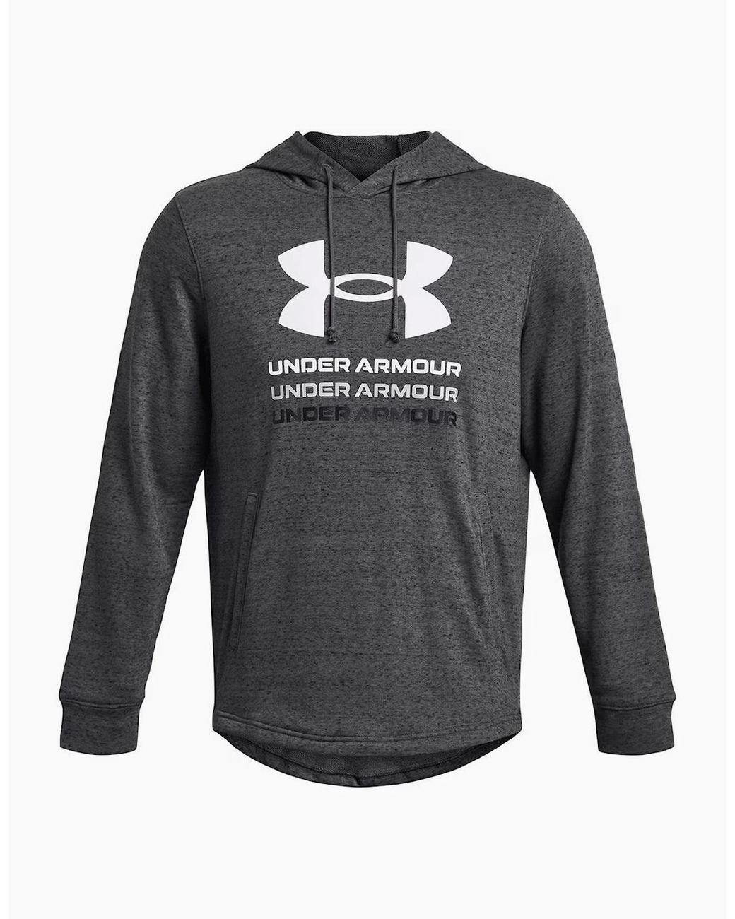 Under Armour Gray Rival Terry Graphic Hood for men