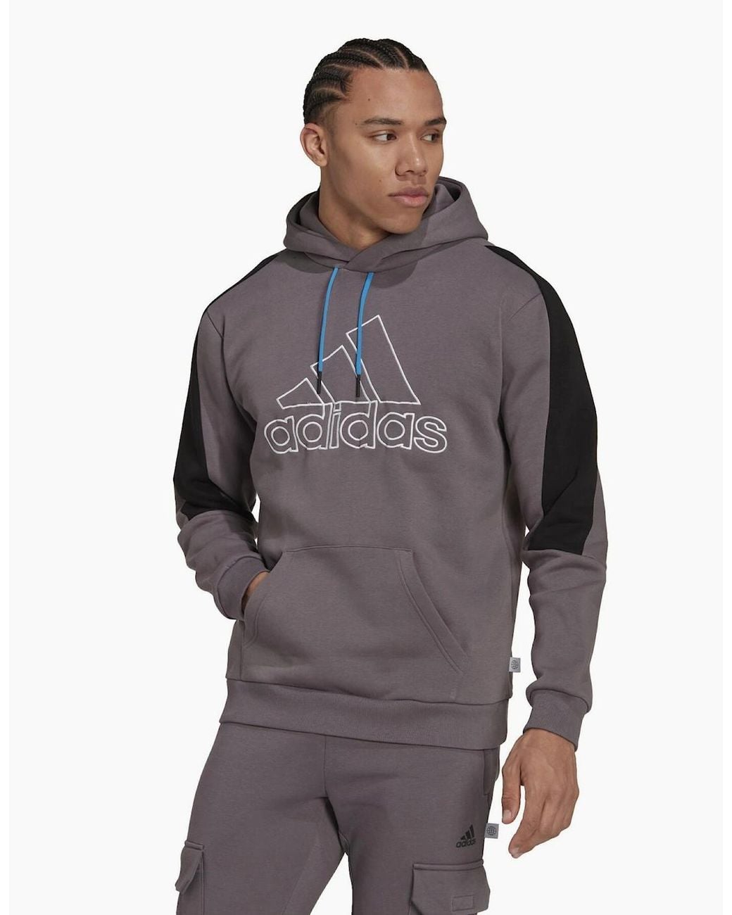 Adidas Gray Ess Future Icons Hoodie for men