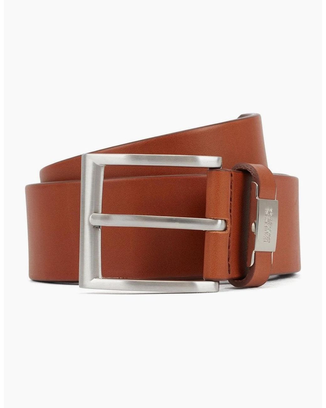 Boss Brown C-Connio Medium Leather Belt for men