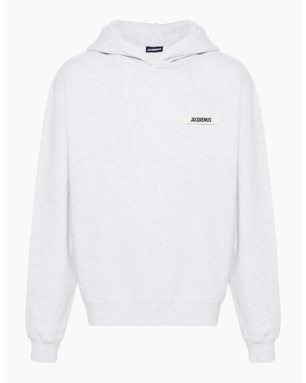 Jacquemus White Gros Grain Hooded Sweatshirt for men