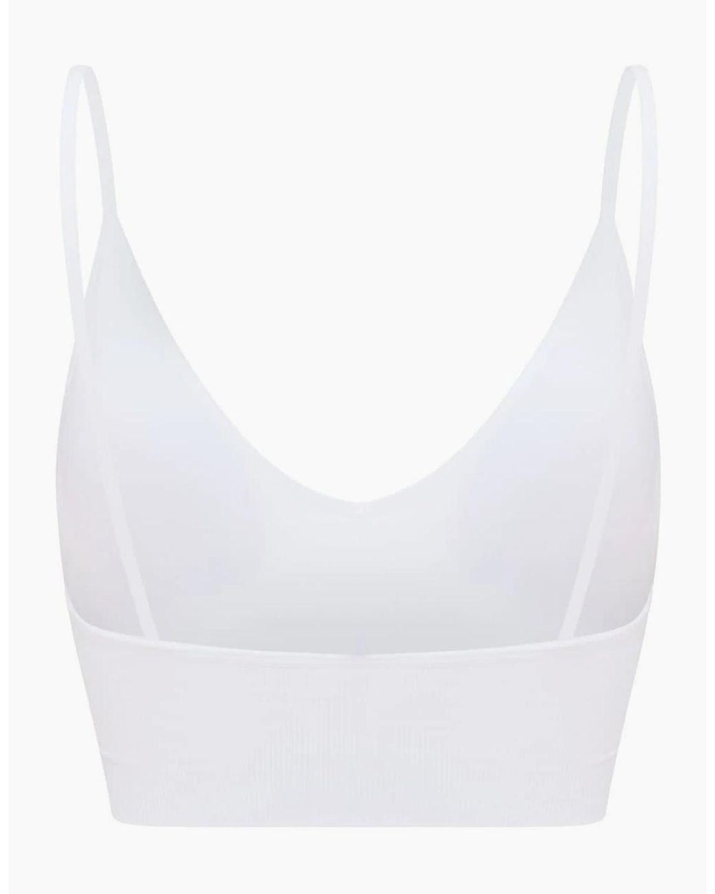 Lee Jeans White Flora V-Neck Slim Fit Crop Bra