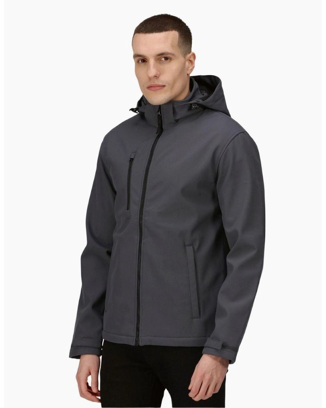 Regatta Blue Professional Venturer Softshell 3 Layer Hooded Jacket for men