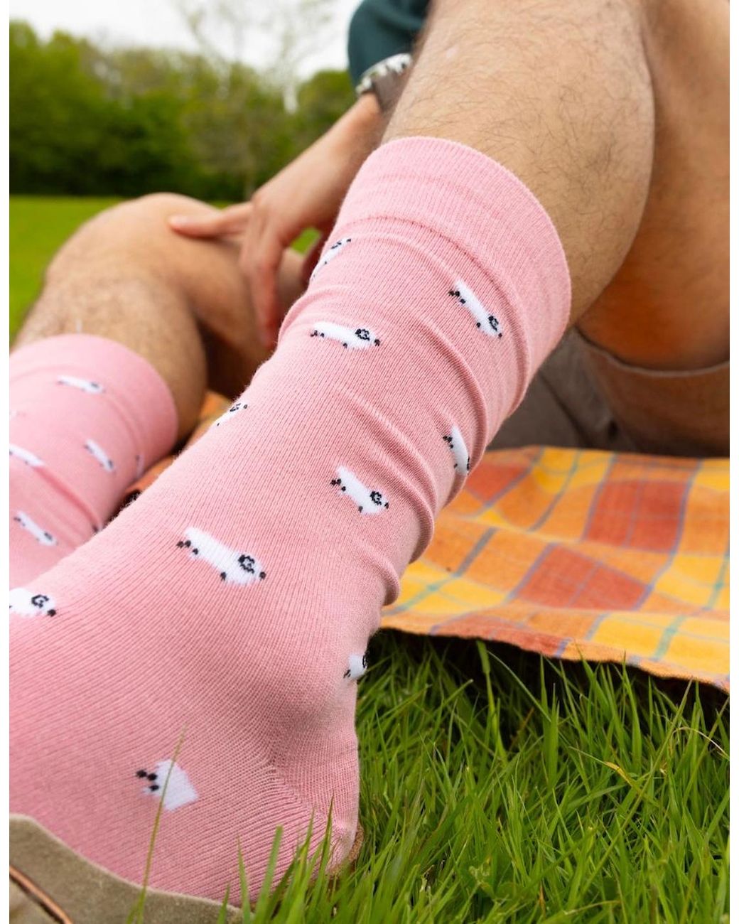 Swole Panda Pink Sheep Bamboo Socks for men