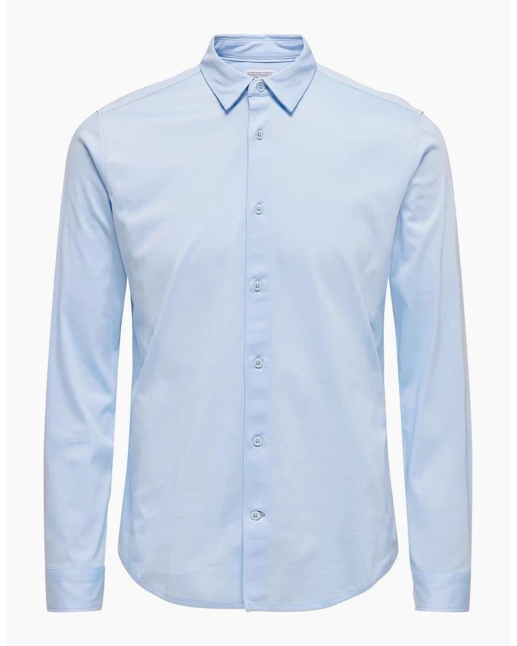 ONLY Blue Regular Fit Long Sleeve Shirt for men