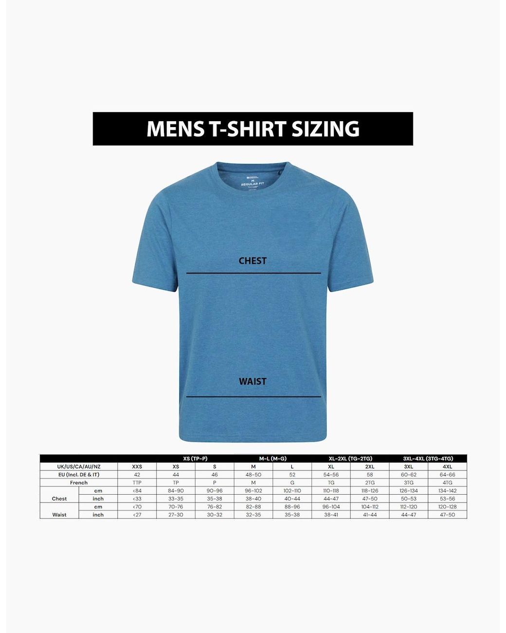 Mountain Warehouse Blue Surfer Organic T-Shirt for men
