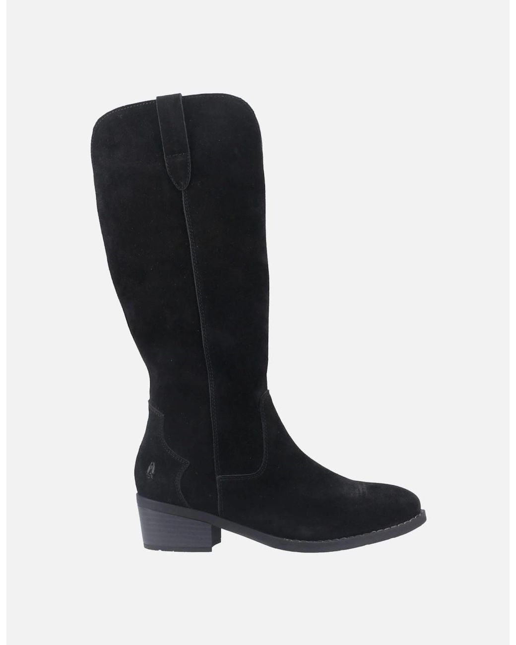 Hush Puppies Black Isabella Suede Heeled Knee High Boots