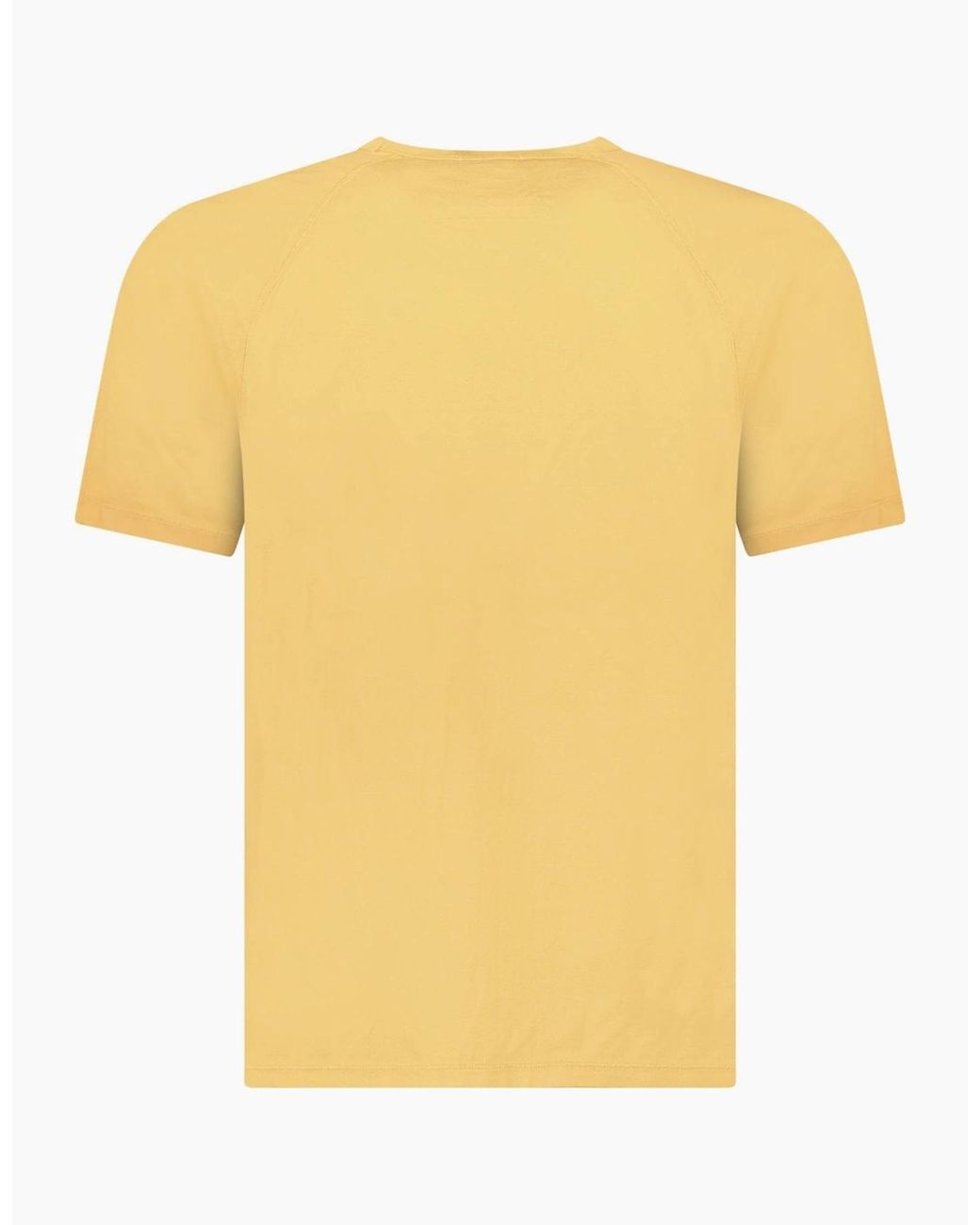 C P Company Yellow Mercerized Cotton Jersey 70/2 T-Shirt Apricot for men