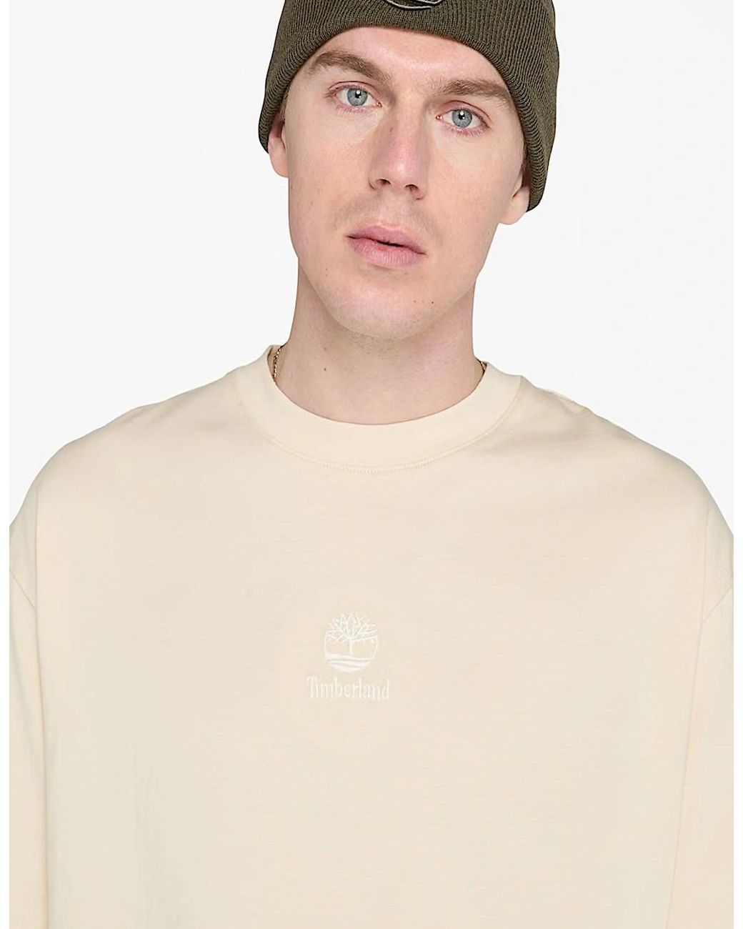 Timberland White Hampton Stack Logo Tee for men