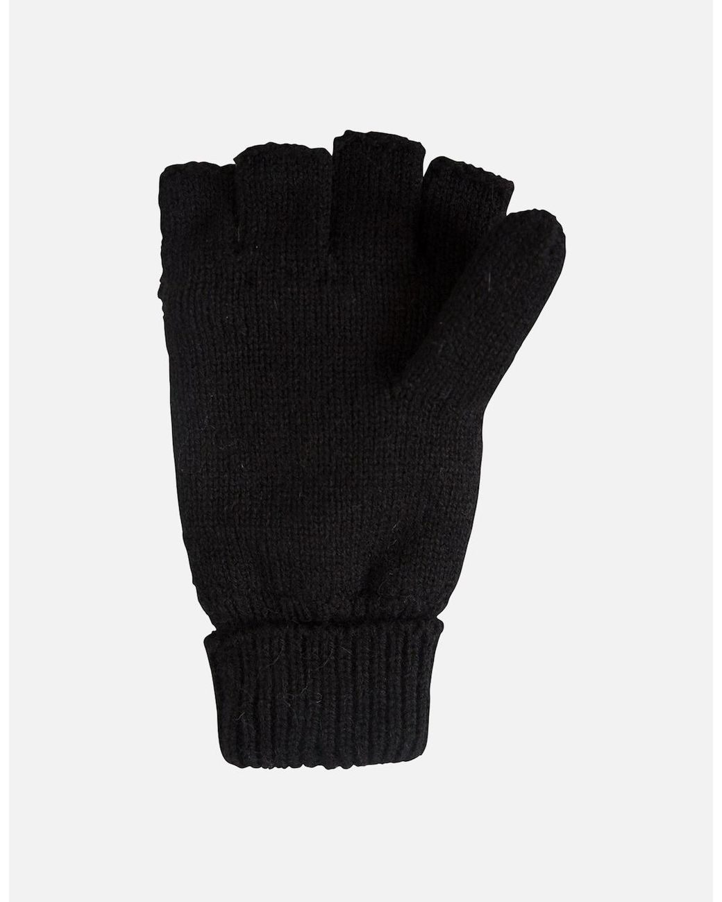 Mountain Warehouse Black Ladies Fingerless Knitted Mittens