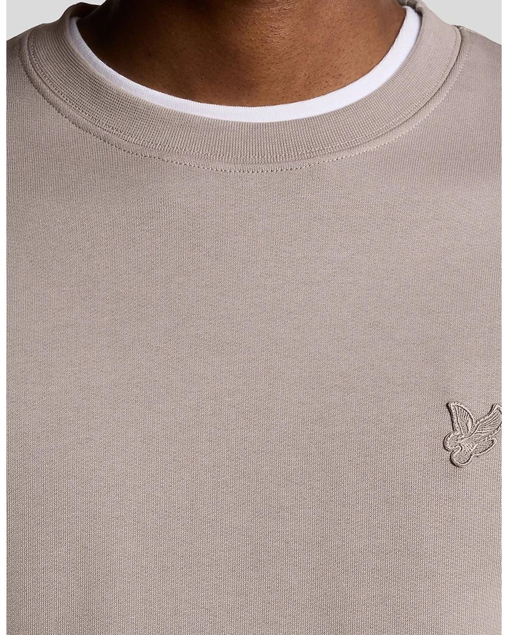 Lyle & Scott Gray Lyle & Scott Tonal Superfine Crew Neck Sweat for men