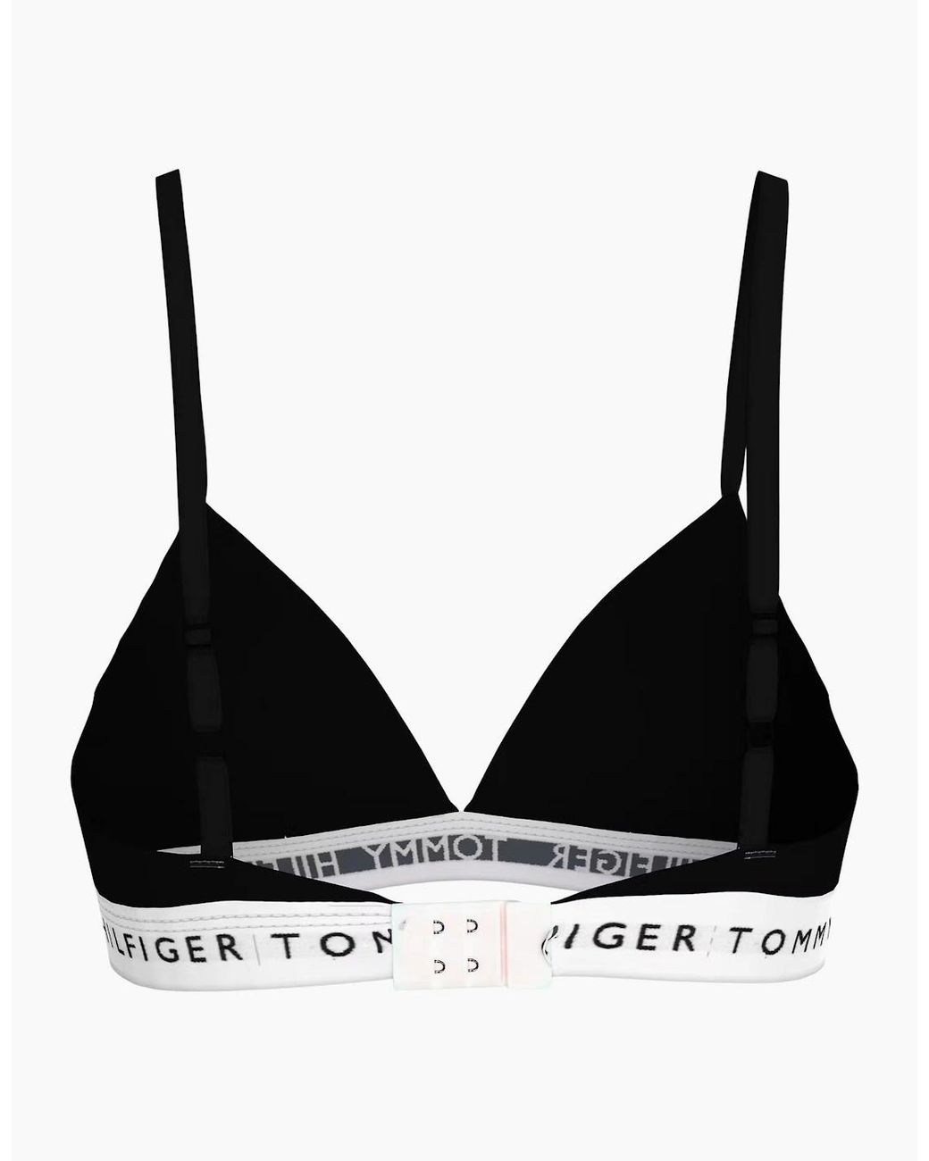 Tommy Hilfiger Black Heritage Cotton Rp Triangle Bra