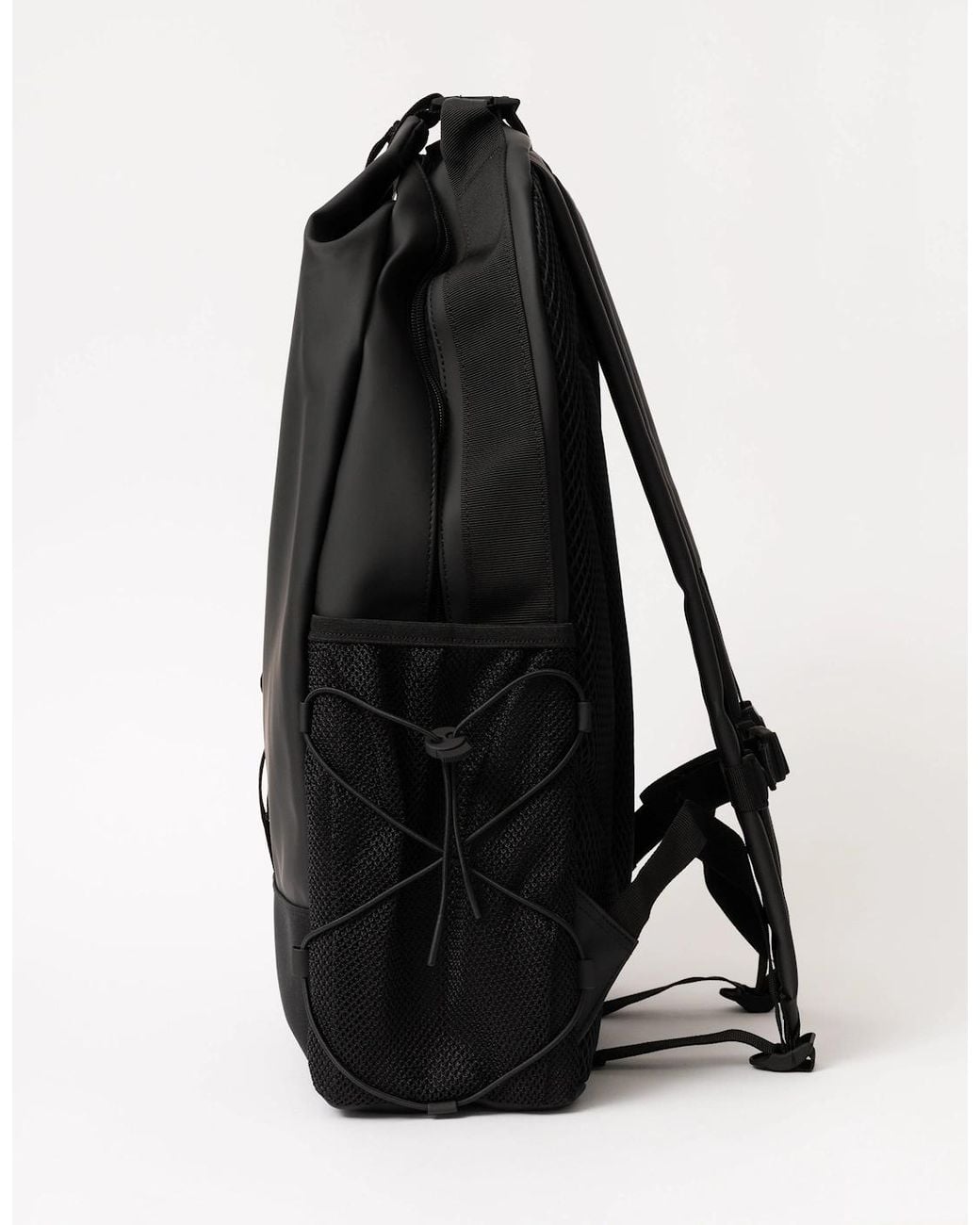 Rains Black Trail Clip Front Backpack