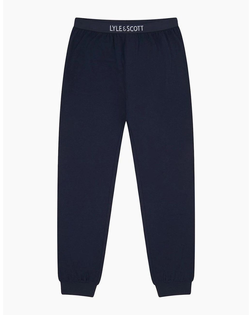 Lyle & Scott Blue Crew Neck Long Sleeve Wordmark Pyjama Set for men