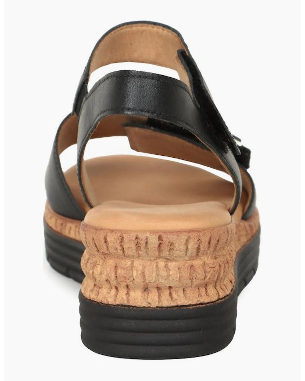 Gabor Black Shout Wedge Heel Sandals