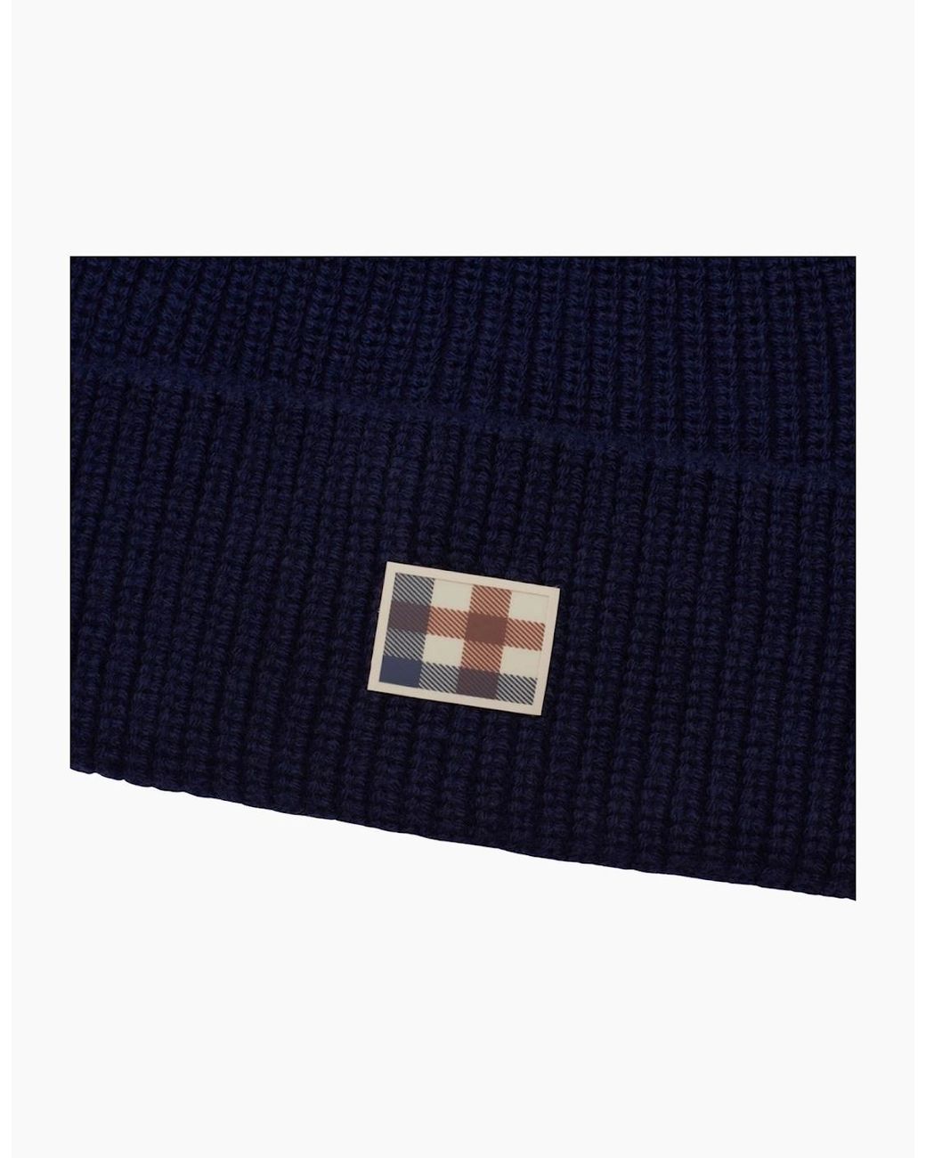 Aquascutum Blue Active Label Beanie Hat for men