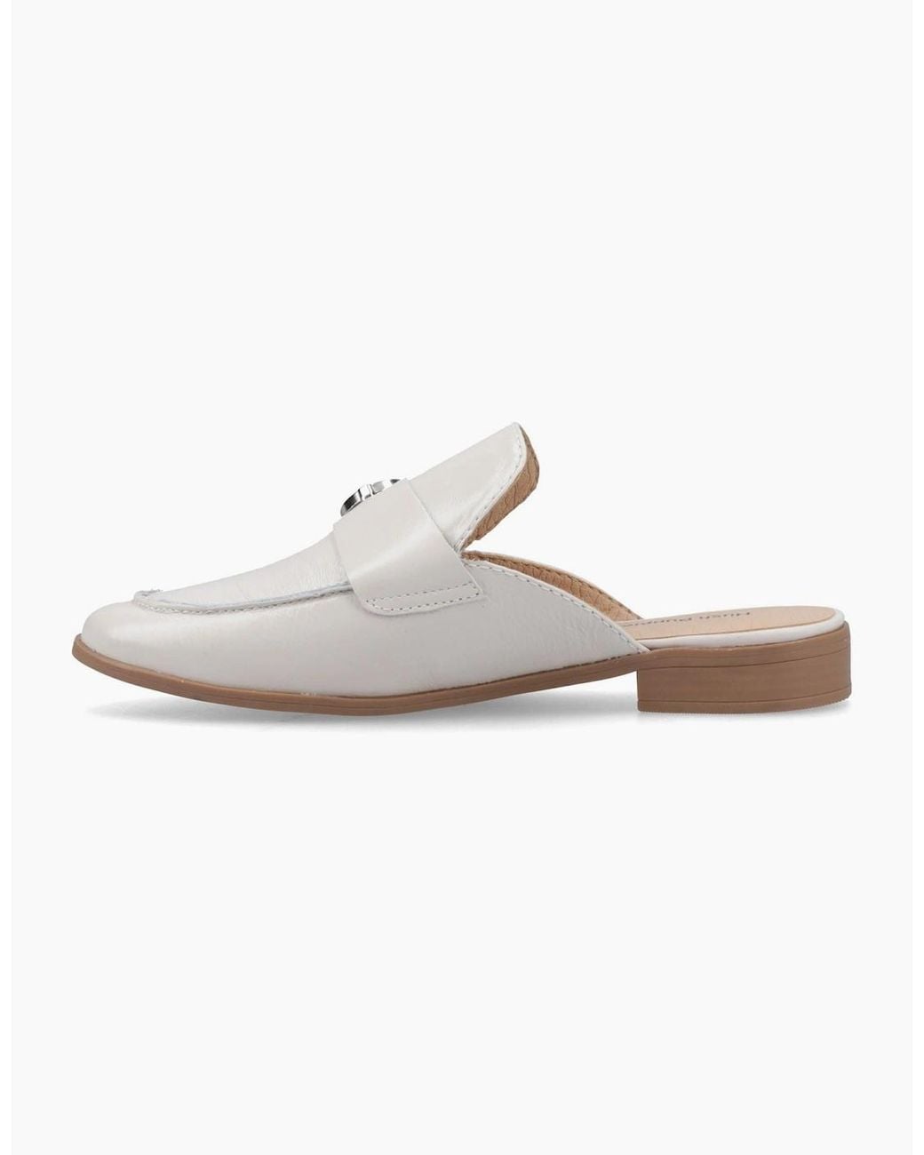 Hush Puppies White Calla Leather Ivory Mules