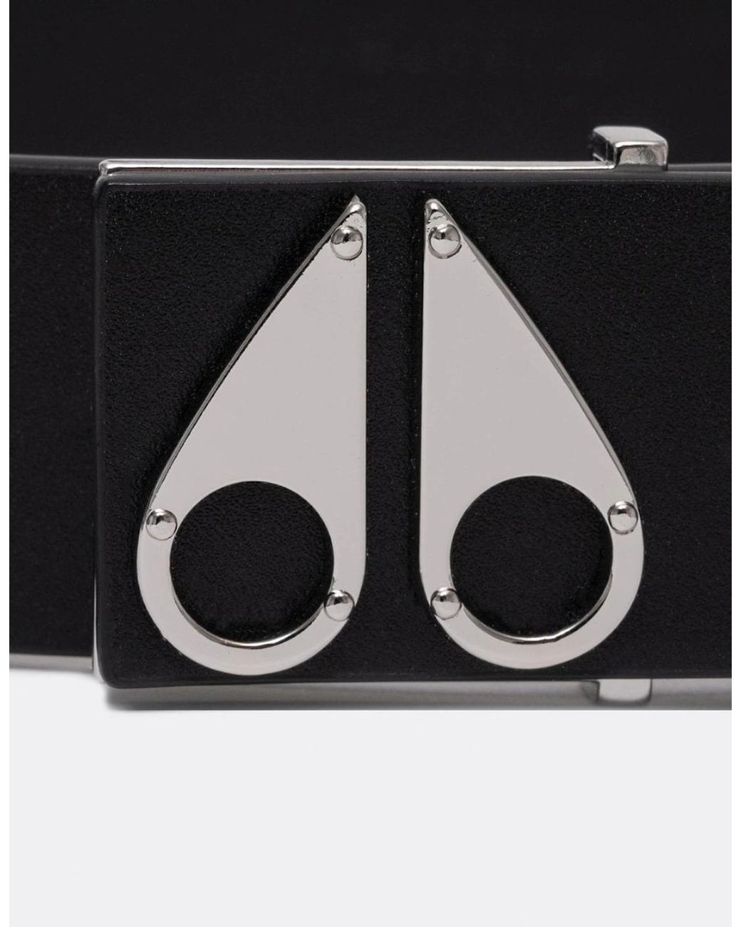 Moose Knuckles Black Logo Icon Belt for men