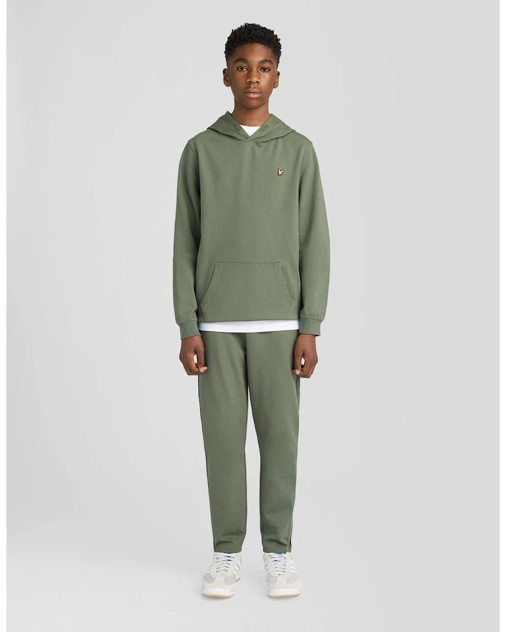 Lyle & Scott Green Sports Brushback Fleece Hoodie for men