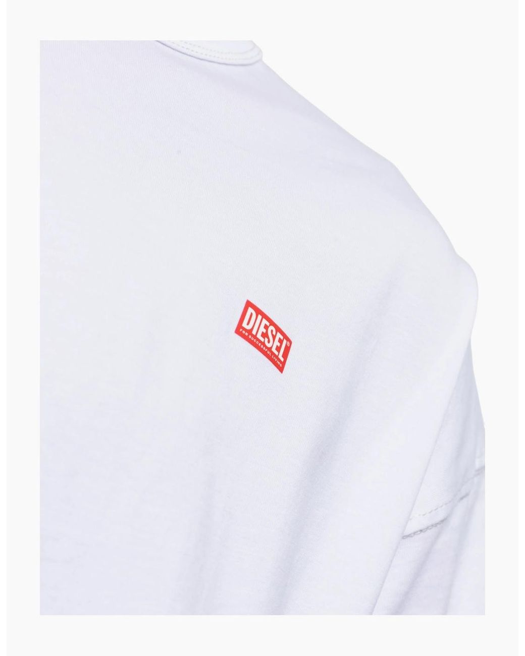 DIESEL White T-Shirt Cotton Relaxed Summer Tee for men