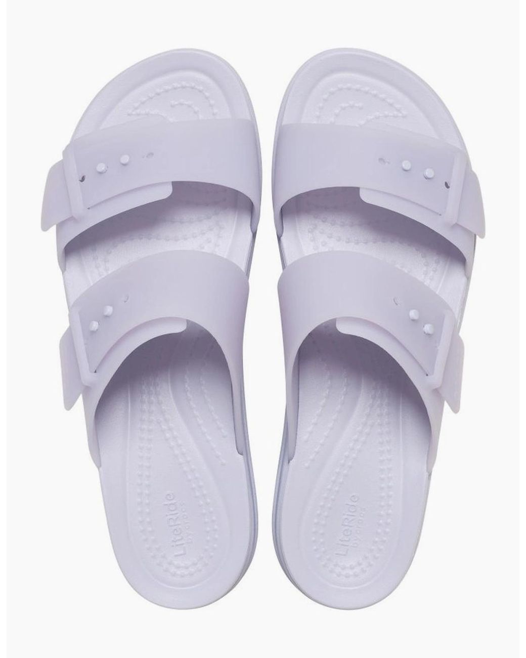 CROCSTM Blue Brooklyn Buckle Low Wedge Moon Sandals