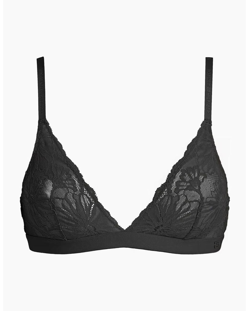 Tommy Hilfiger Black Floral Lace Triangle Bra