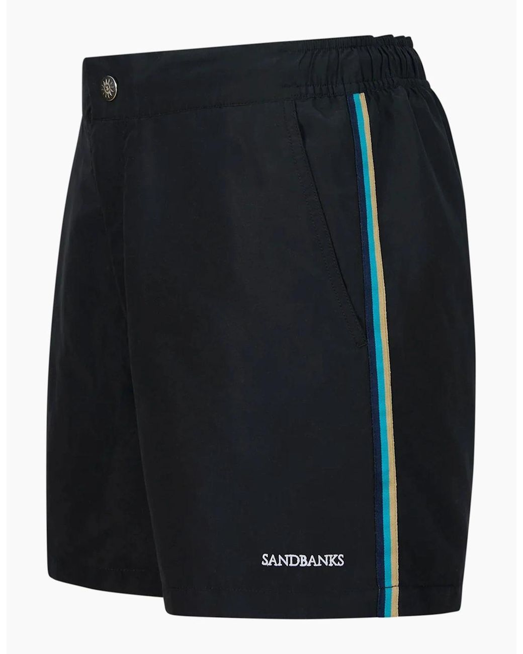 Sandbanks Black Side Stripe Swim Short for men