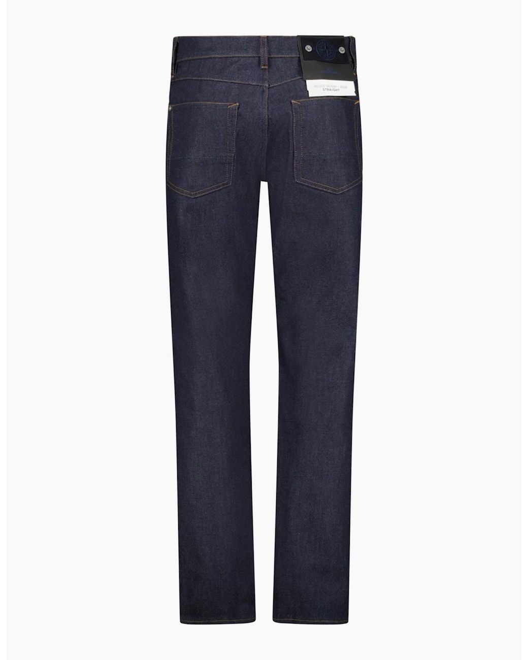 Stone Island Blue Denim-Raw Jeans for men