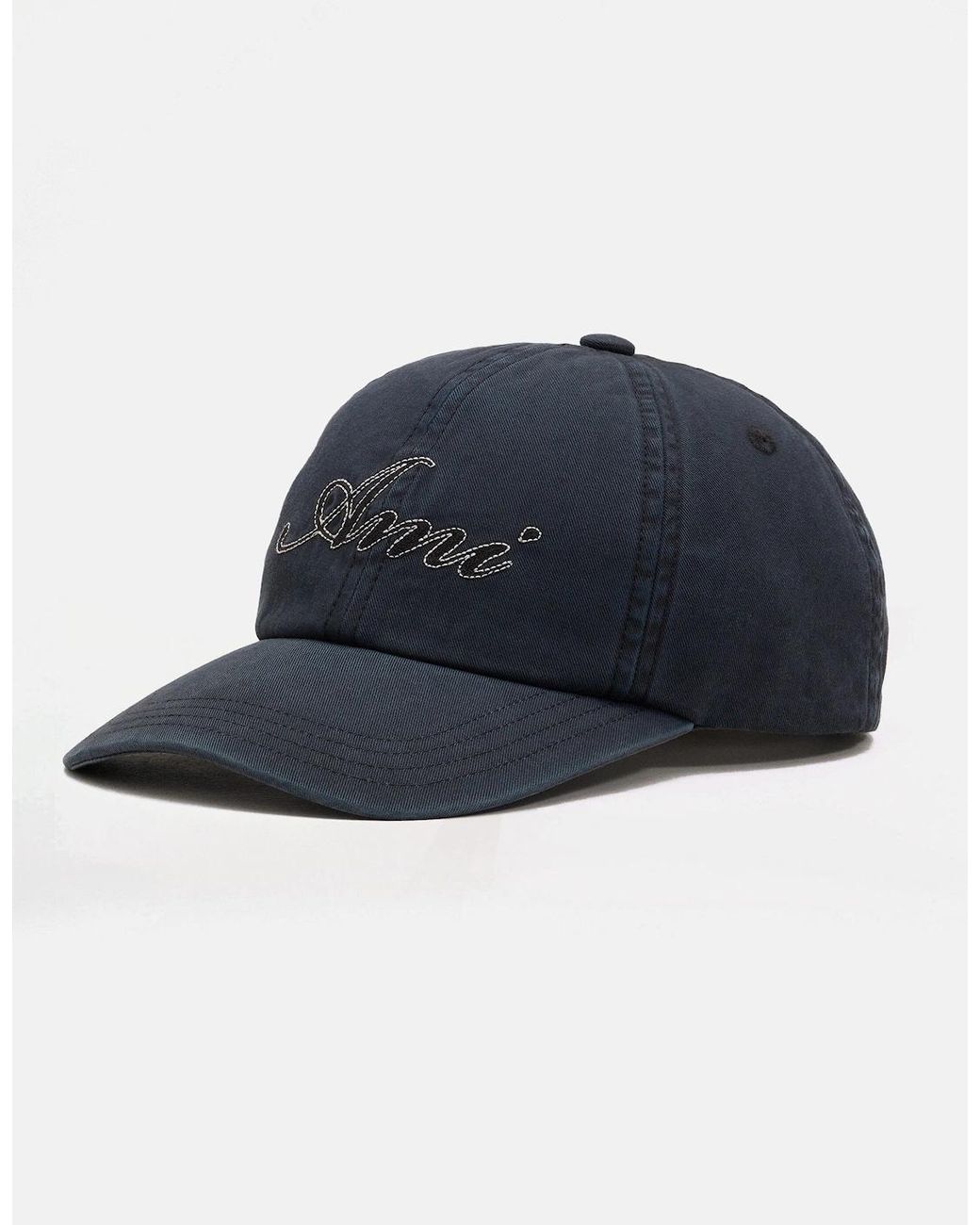 AMI Blue Ami Embroidery Cap Washed for men