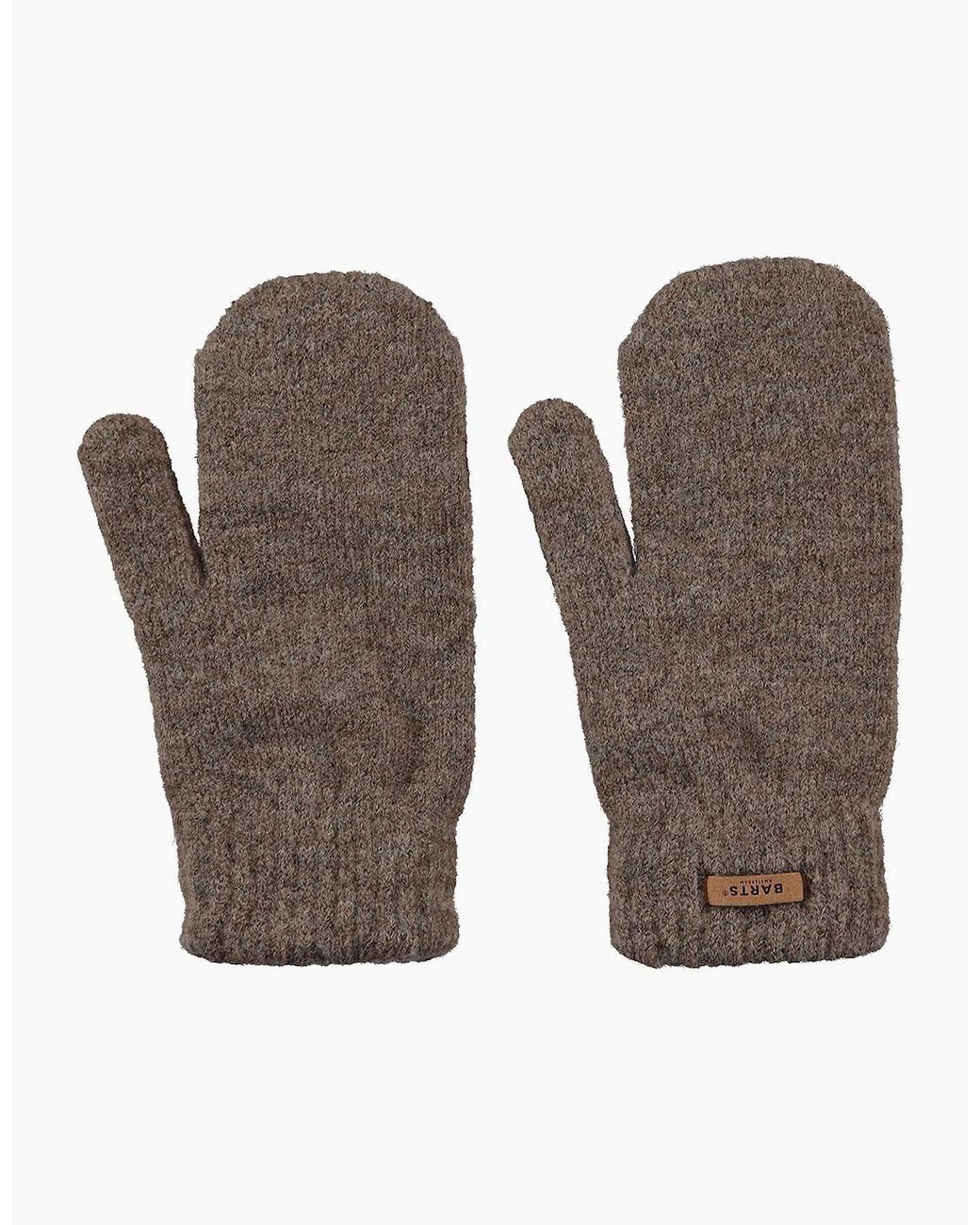 Barts Gray Witzia Comfy Knitted Fleece Lines Mittens