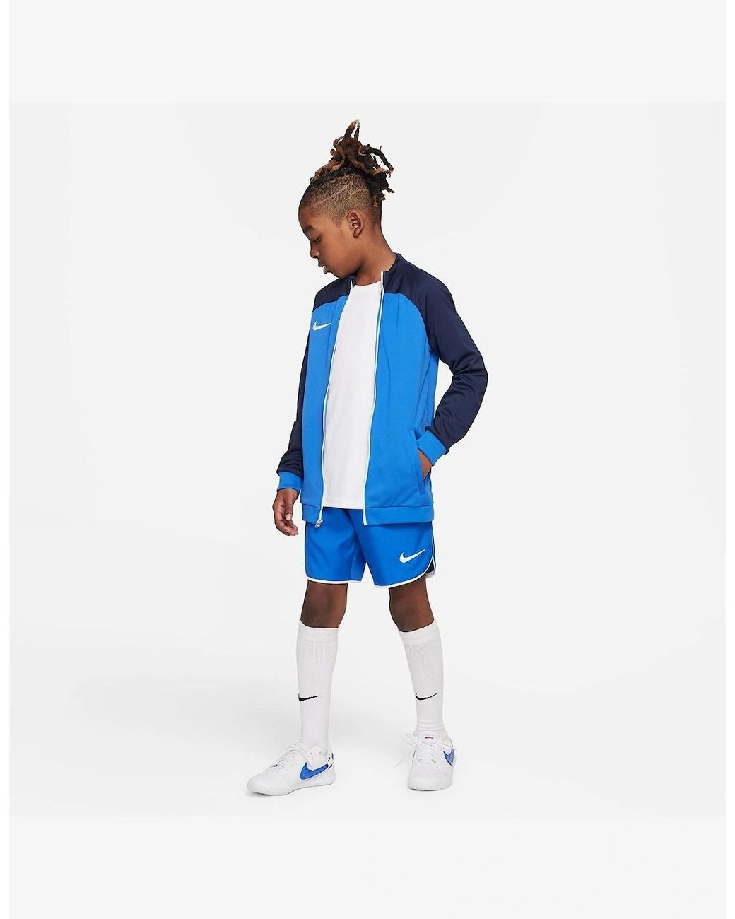 Nike Blue Laser V Athletic Shorts With Notch Hem
