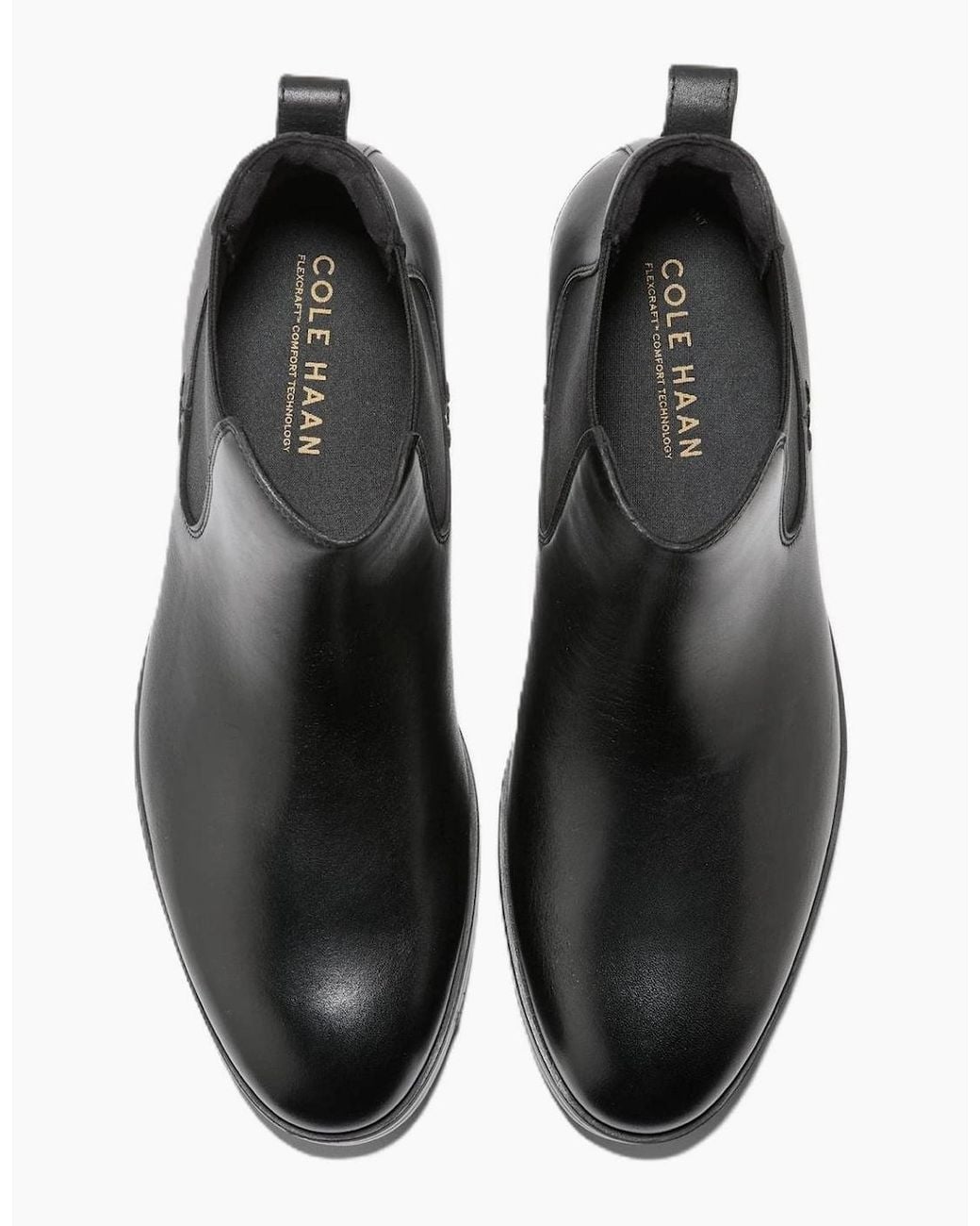 Cole Haan Black Newmark Grand Leather Chelsea Boots for men